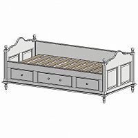 кровать-кушетка 90х190 с ящиками белая нордик в Пензе