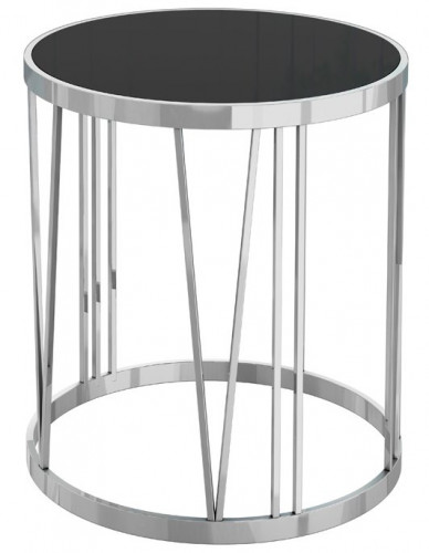 стол журнальный silver drum хром, черный в Пензе