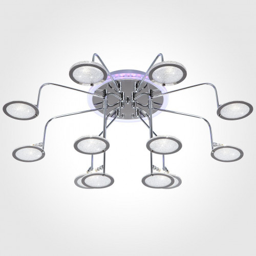 потолочная люстра eurosvet spider 80109/12 хром/синий+фиолетовый в Пензе
