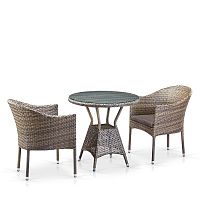 комплект плетеной мебели domlis на 2 персоны серый в Пензе