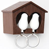 держатель+брелок для ключей двойной sparrow коричневый-белый в Пензе