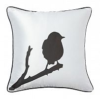 подушка с птичкой на ветке lone bird white в Пензе