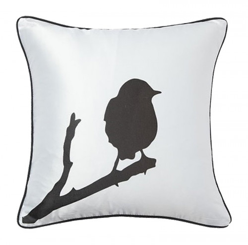 подушка с птичкой на ветке lone bird white в Пензе