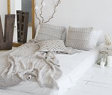 комплект плед с косами (180*220) и 2 наволочки (50*50) лён в Пензе