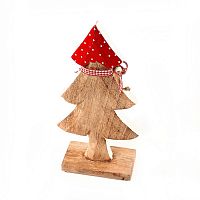 украшение новогоднее ель деревянная красная в горошек love tree, 28х12х6 см в Пензе
