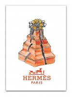 постер hermes подарочные коробки на белом фоне, а4 в Пензе