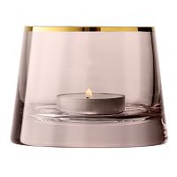 подсвечник стеклянный коричневый с золотым ободком для чайной свечи light, 6,6 см в Пензе