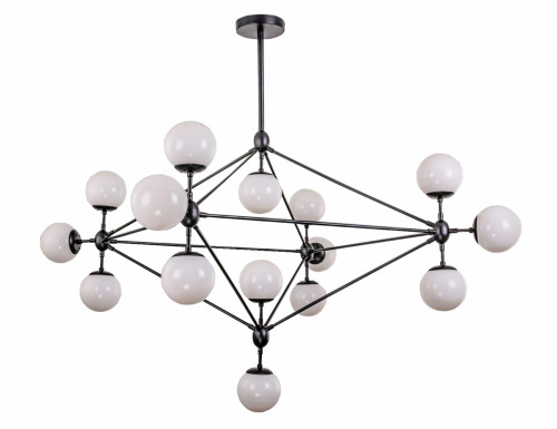 люстра modo 15 black+white черная, белые плафоны в Пензе