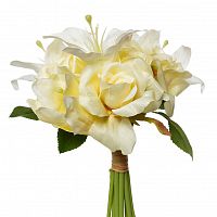 букет розы-лилии желто-белый 30см (12) в Пензе