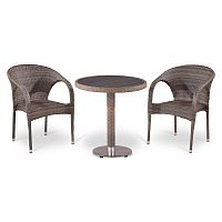 комплект мебели из искуственного ротанга nomi серый на 2 персоны в Пензе