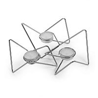 набор подсвечников серебряных металлических для чайных свечей tri-angular loop, 7 см, 3 штуки в Пензе