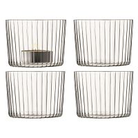 набор подсвечников стеклянный с рельефом для чайных свечей gio, 6 см, 4 штуки в Пензе