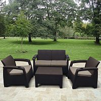 комплект мебели с диваном yalta-1 коричневый на 4 персоны в Пензе