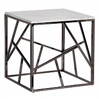 стол журнальный black chrome cube 55*55*56 см хром, белый в Пензе