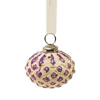 шар новогодний фиолетовый со снежным декором snow ball, 8х7х7 см в Пензе