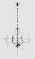 подвесная люстра crystal lux monica sp8 chrome/transparent в Пензе