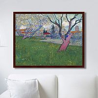 картина: view of arles with trees in blossom, 1889г. в Пензе
