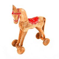 украшение новогоднее лошадка на колесах christmas horse, 40х30х13 см в Пензе