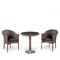 комплект плетеной мебели ziko серый на 2 персоны в Пензе